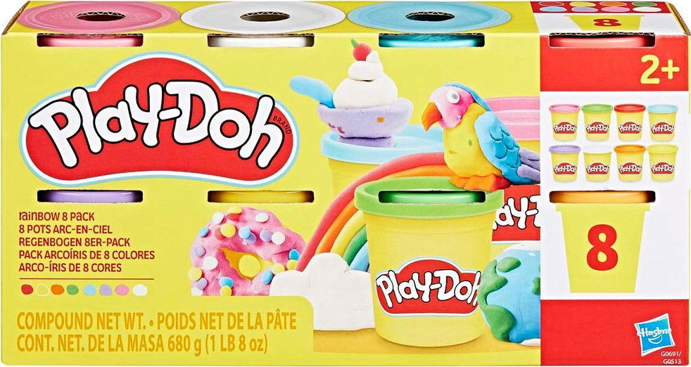 Play-doh - Rainbow 8-pack Modellervoks - 680 G - Hasbro G0691