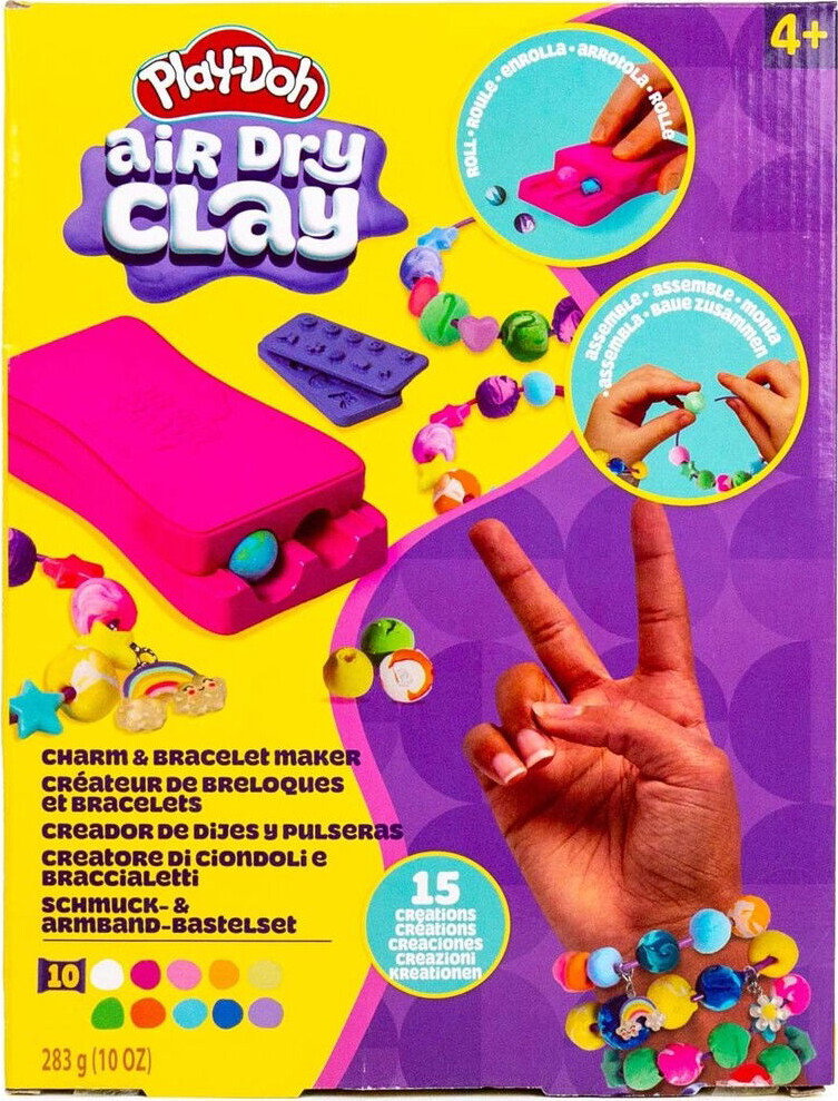 Play-doh - Air Dry Clay - Charm & Bracelet Maker - Lufttørende Ler