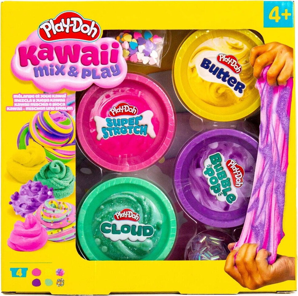 Play-doh - Kawaii Mix & Play Modellervoks Sæt - 4-pak