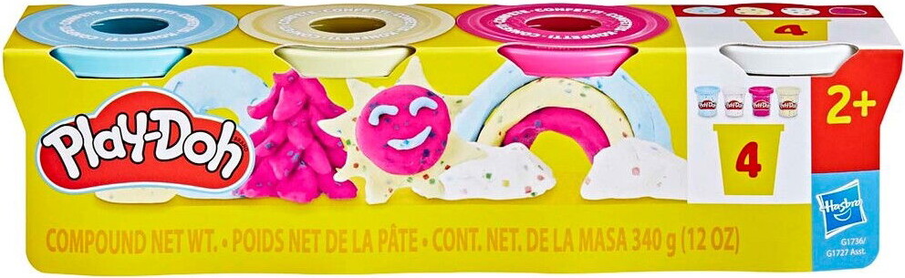 Play-doh - Specialitet Modellervoks - Konfetti Sjov - 4-pak - 340 G