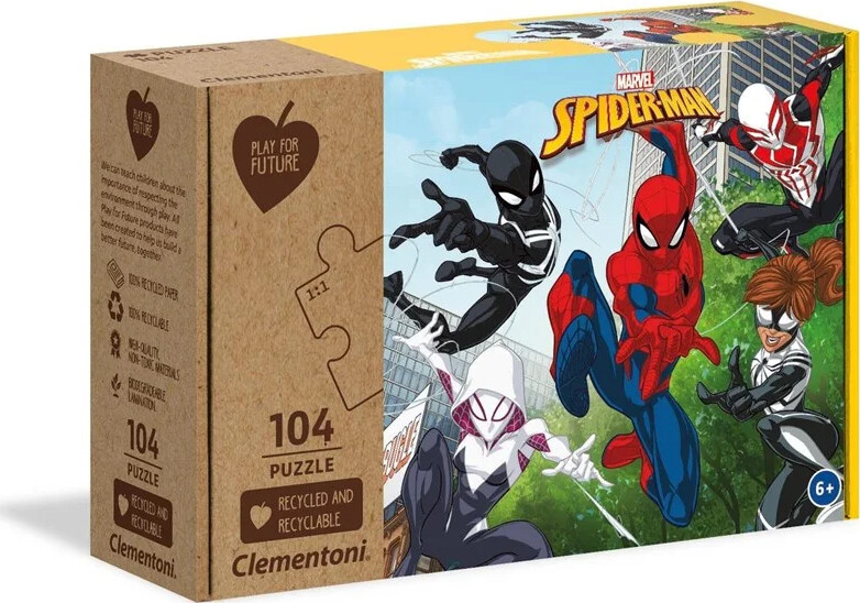 Spiderman Puslespil - Marvel - Super Color - Clementoni - 104 Brikker