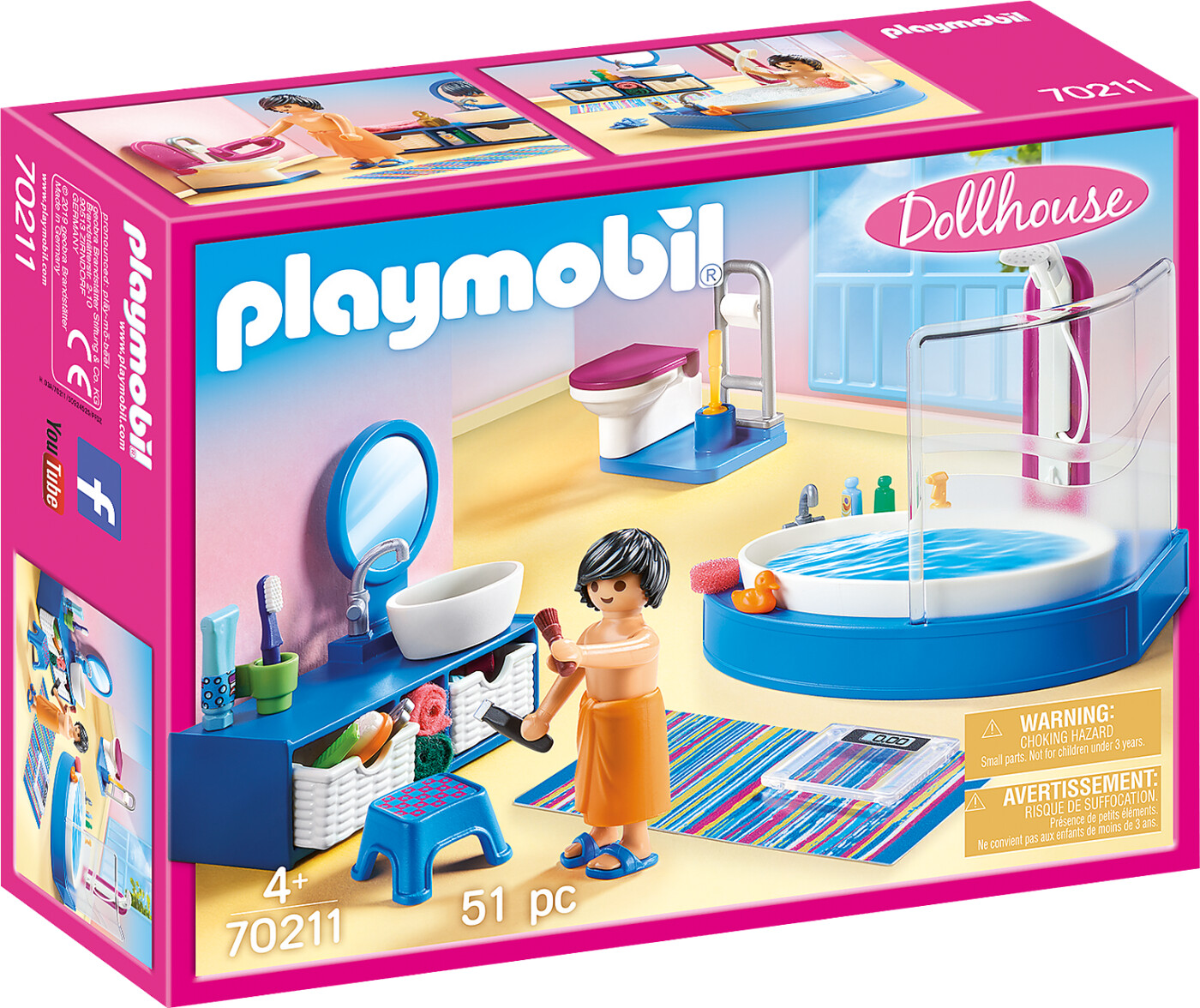 Billede af Playmobil Dollhouse - Badeværelse Med Badekar - 70211