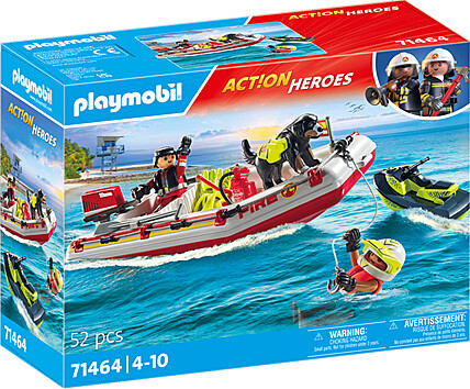 Billede af Playmobil Action Heroes - Brandbåd Med Vandscooter - 71464