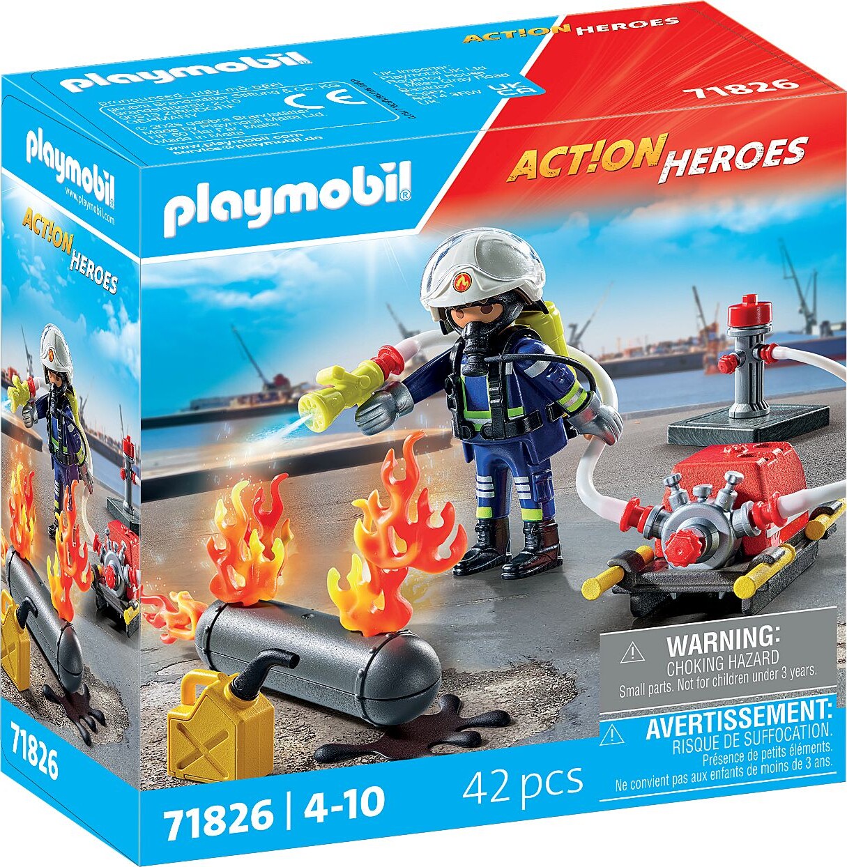 Playmobil Action Heroes - Firefighter With Water Pump (71826)