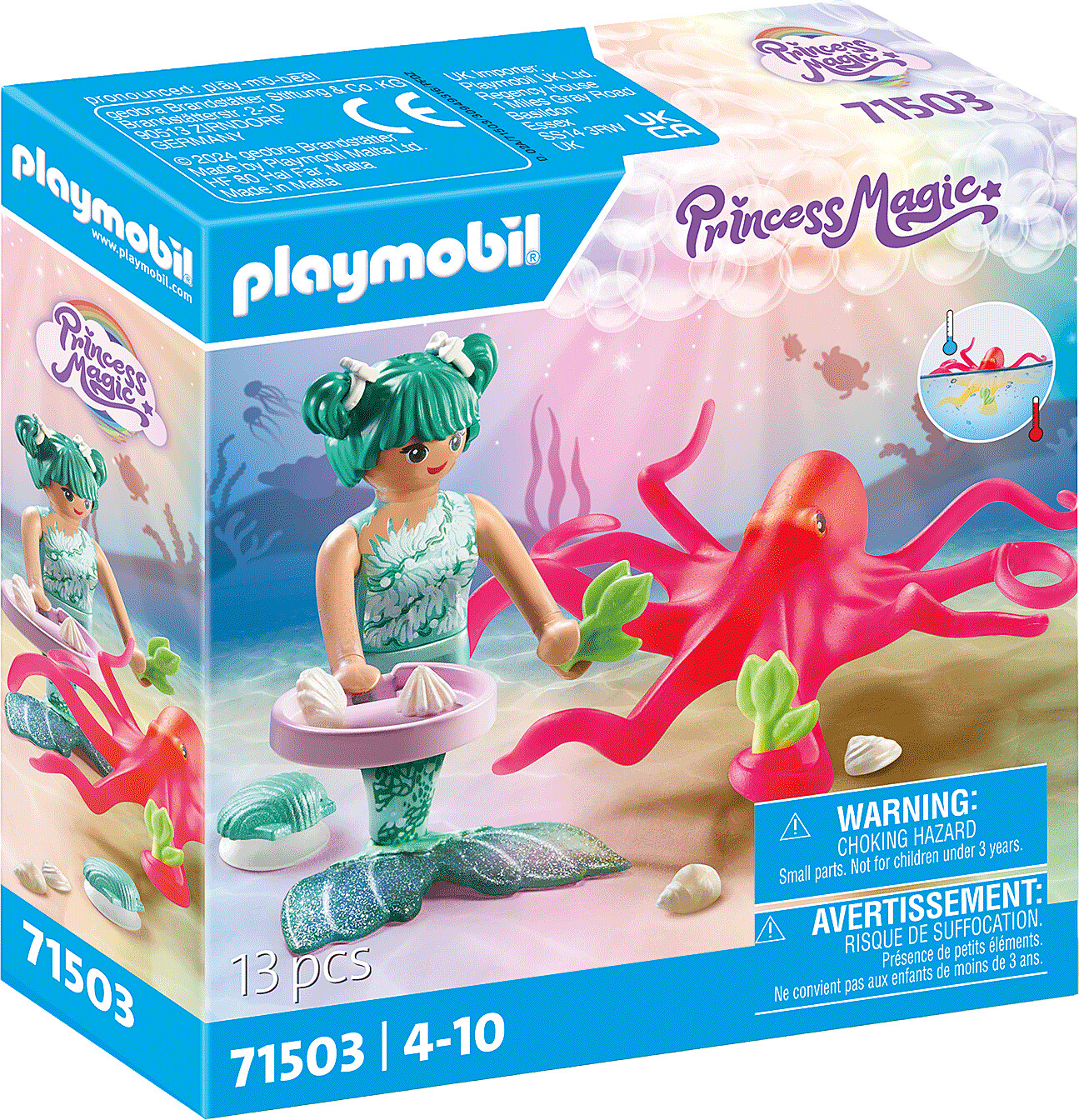 Playmobil Princess Magic - Havmand Med Farveskiftende Blæksprutte - 71503