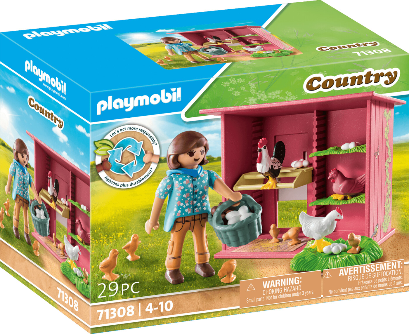 Playmobil Country - Høne Med Kyllinger - 71308