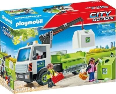 2: Playmobil City Action - Lastbil Med Container Til Glas - 71431