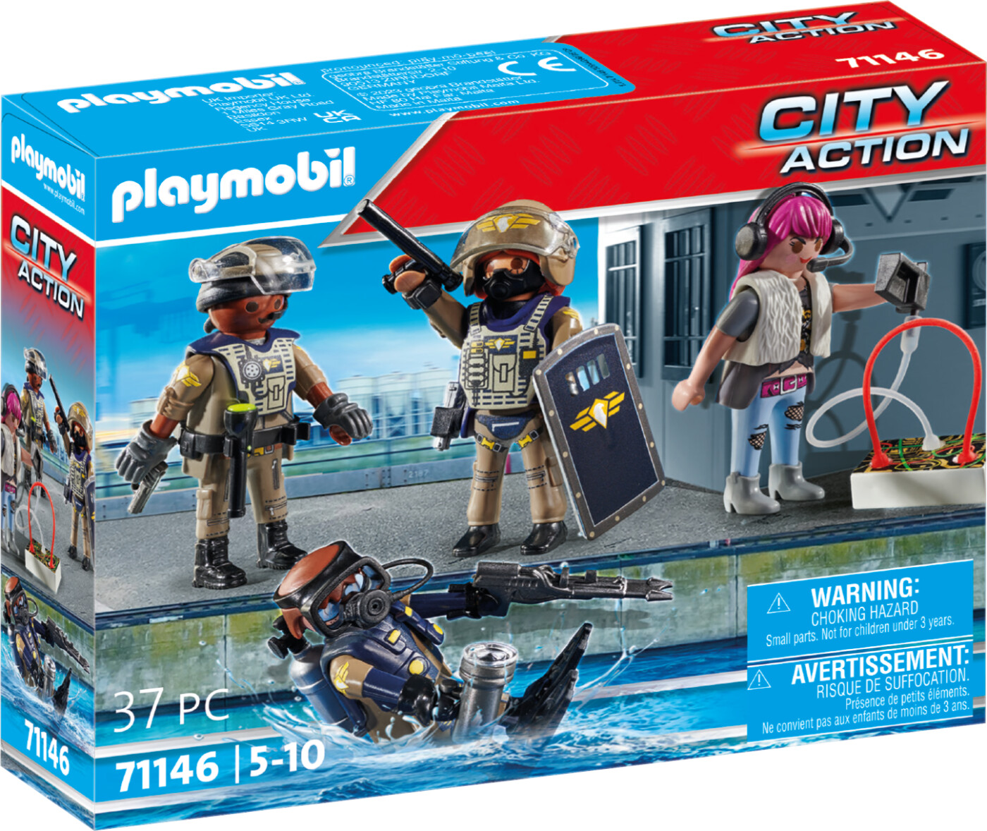 Billede af Playmobil City Action - Swat Figursæt - 4 Figurer - 71146