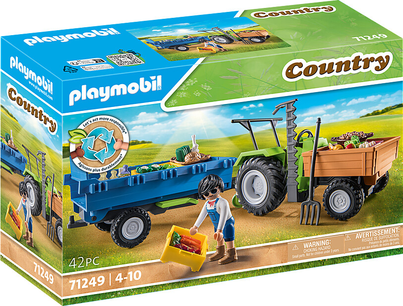 Billede af Playmobil - Traktor Med Anhænger - 71249