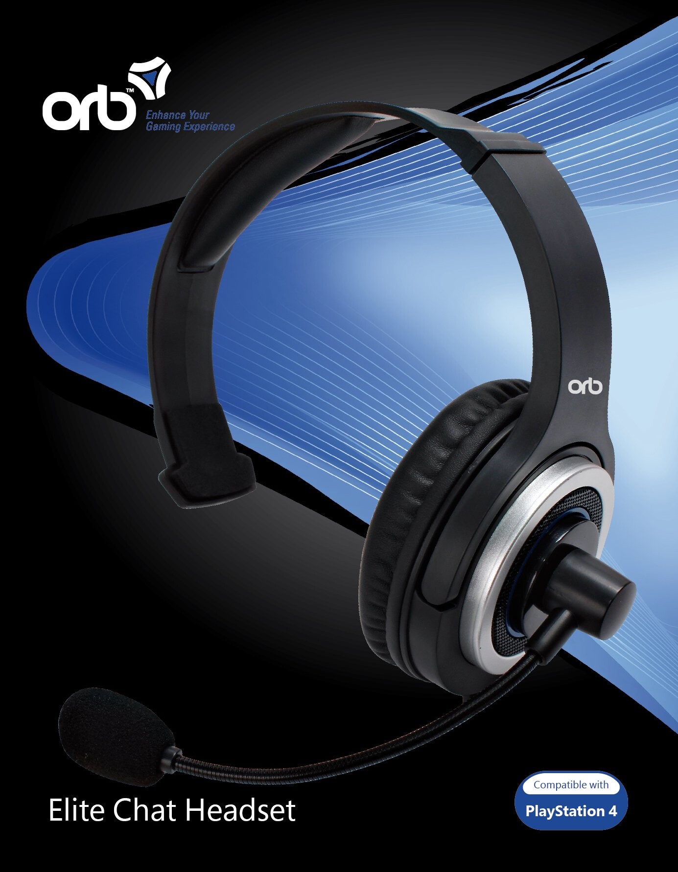 Playstation 4 - Elite Chat Headset / Høretelefoner - Orb