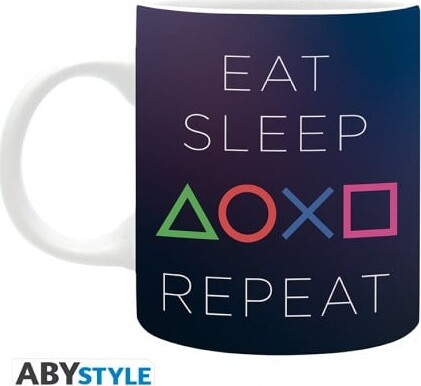 Se Playstation - Mug - 320 Ml - Eat Sleep Repeat hos Gucca.dk