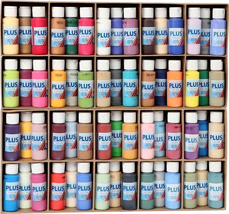 Plus Color Hobbymaling - Assorterede Farver - 60x60 Ml billede