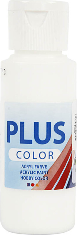 Billede af Plus Color Hobbymaling - Akrylfarve - Hvid - 60 Ml