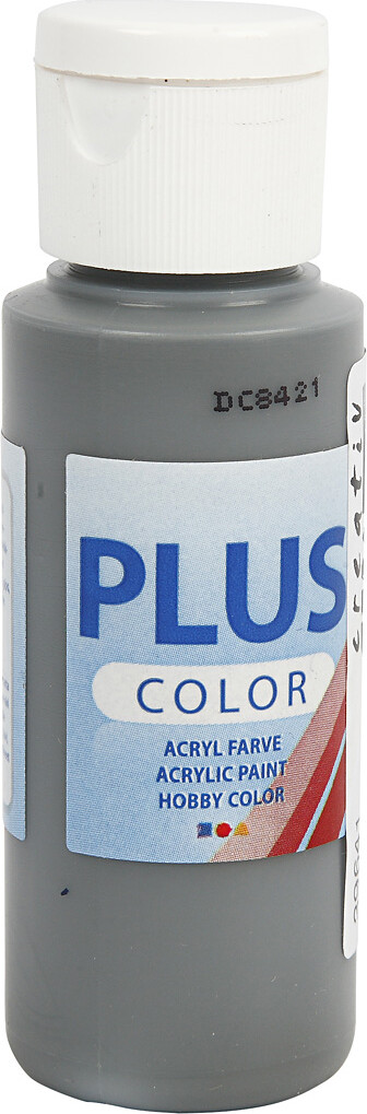 Plus Color Hobbymaling - Akrylfarve - Mørk Grå - 60 Ml