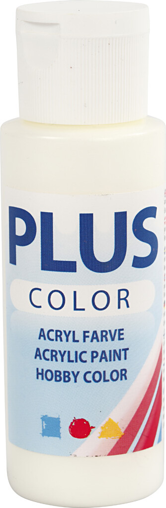 Se Plus Color Hobbymaling - Akrylfarve - Råhvid - 60 Ml hos Gucca.dk