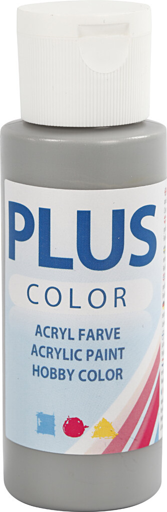 Plus Color Hobbymaling - Akrylfarve - Rain Grey - 60 Ml
