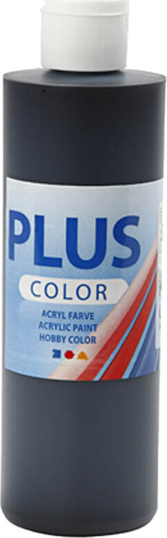 Plus Color Hobbymaling - Akrylfarve - Sort - 250 Ml
