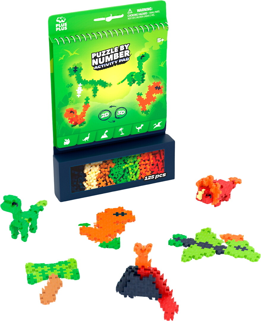 Plus Plus - Puzzle By Number Activity Pad Dinosaurs