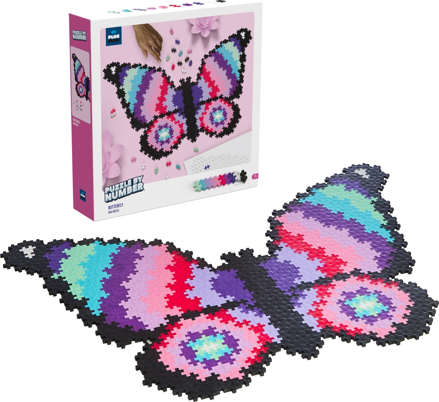 Se Plus Plus Brikker - Puzzle By Number - Butterfly - 800 Stk hos Gucca.dk