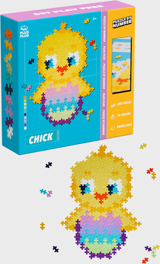 Se Plus-plus - Puzzle By Number - Chick - 250 Brikker hos Gucca.dk