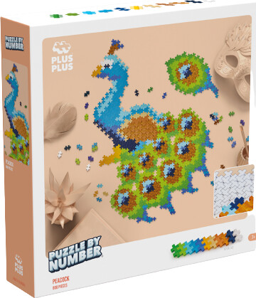 Se Plus-plus - Puzzle By Number - Puslespil - Påfugl - 800 Brikker hos Gucca.dk