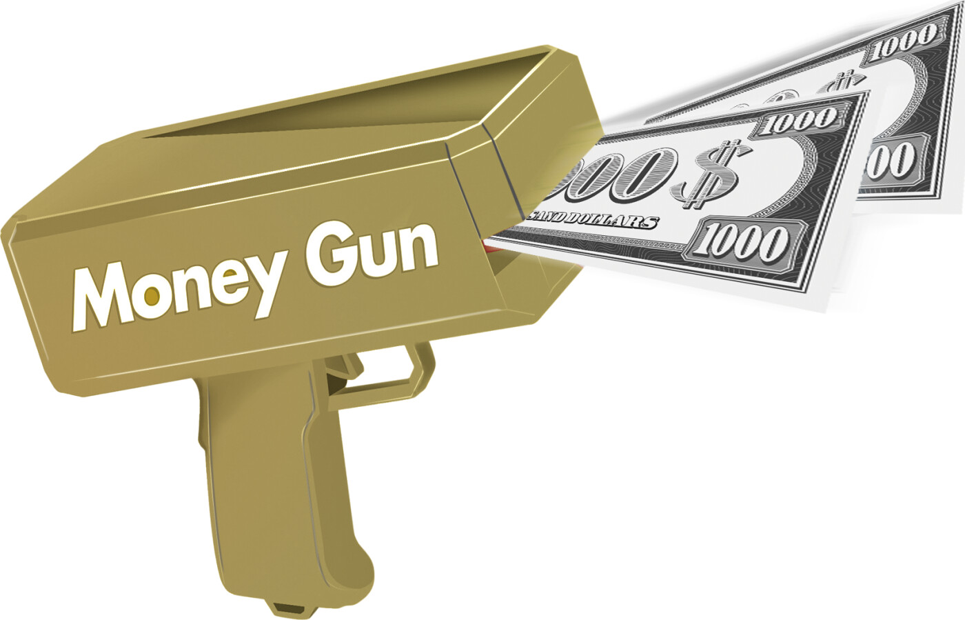 Penge Pistol Med 100 Stk Lege Pengesedler - Pocket Money