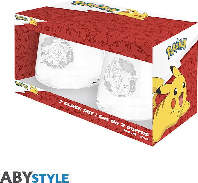 Pokémon - Glas Sæt - Magikarp & Gyarados 2x300 Ml