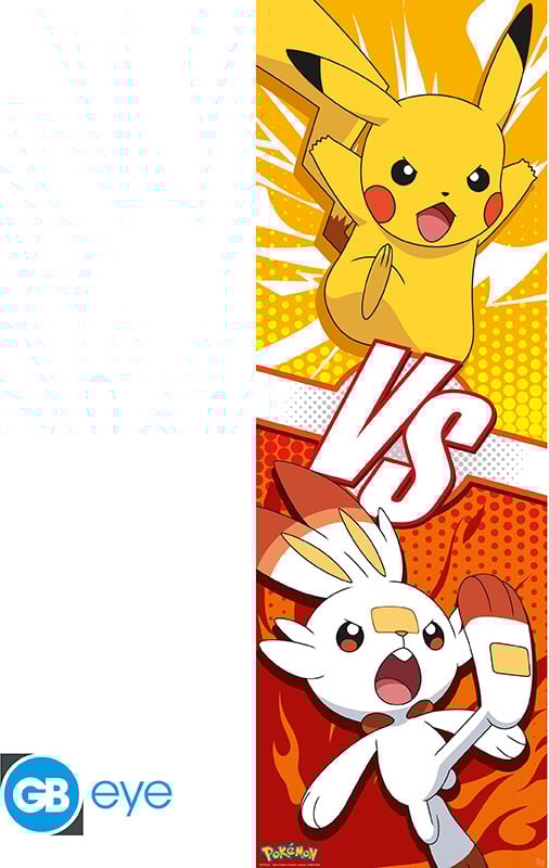 Pokémon - Dør Plakat - Pikachu Og Scorbunny - 53x158 Cm