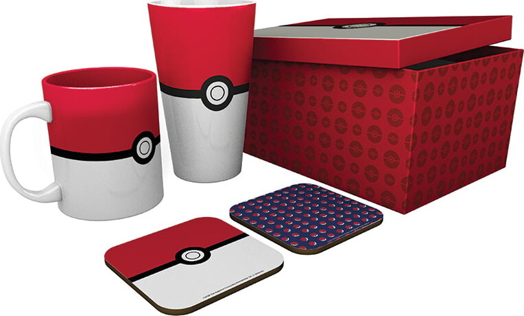 Pokemon Pack Glass + Mug + 2 Coasters - Pokéball - Xxl