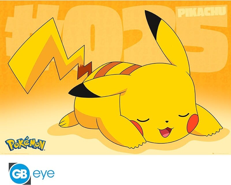 Se Pokémon Plakat - Pikachu Asleep Maxi - 91,5x61 Cm hos Gucca.dk