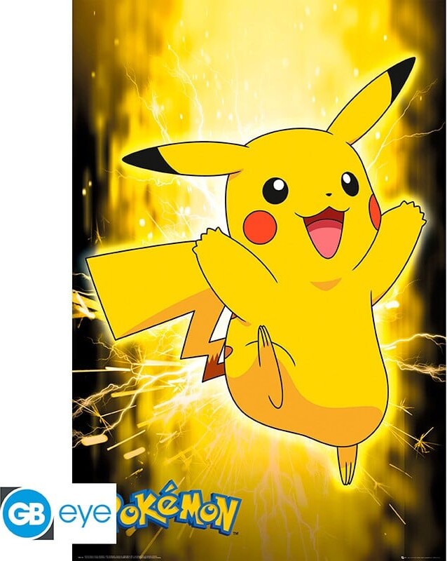 Se Pokémon Plakat - Pikachu Neon Maxi - 91,5x61 Cm hos Gucca.dk