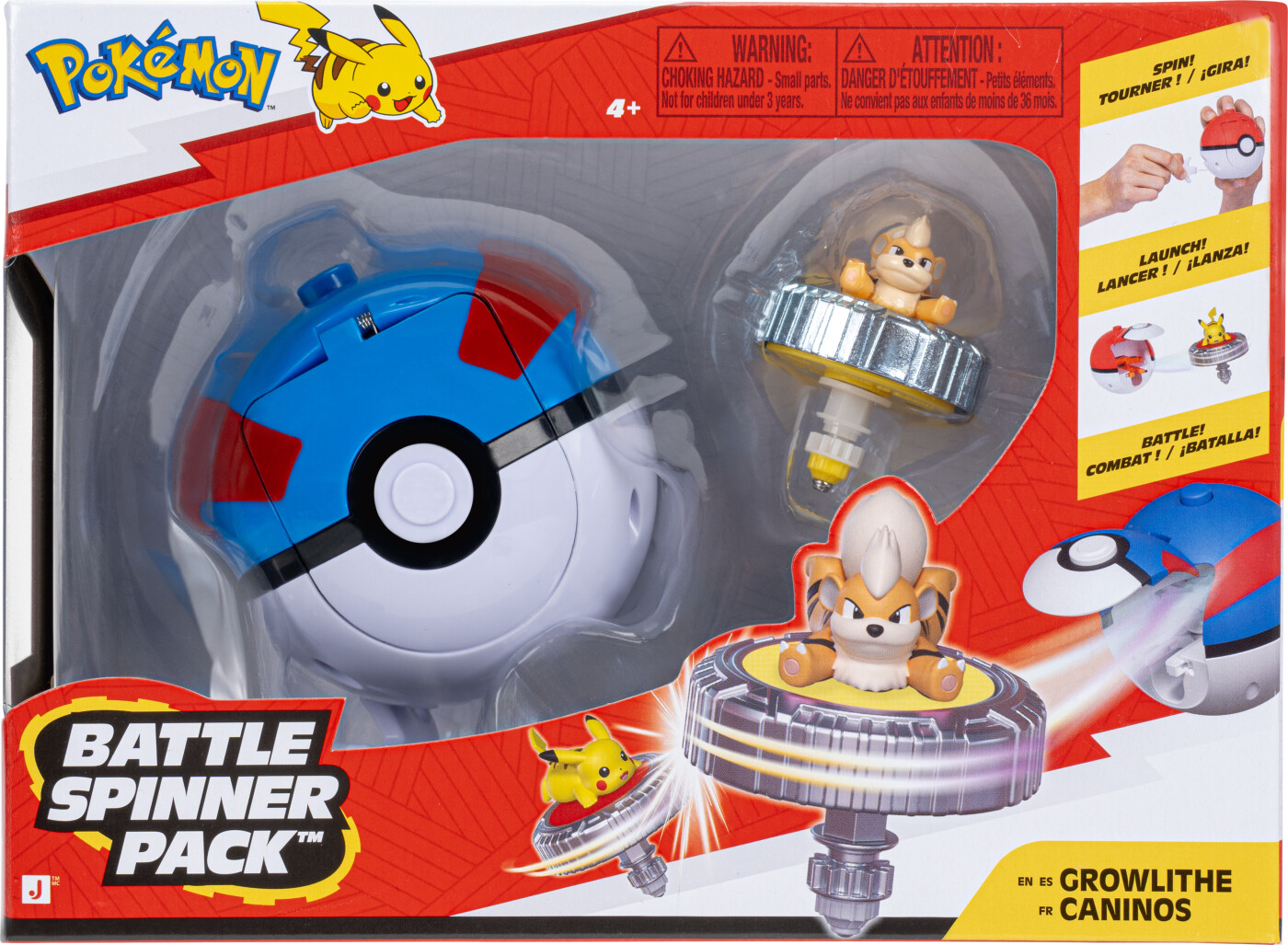 Pokémon - Battle Spinner Growlithe Med Great Ball