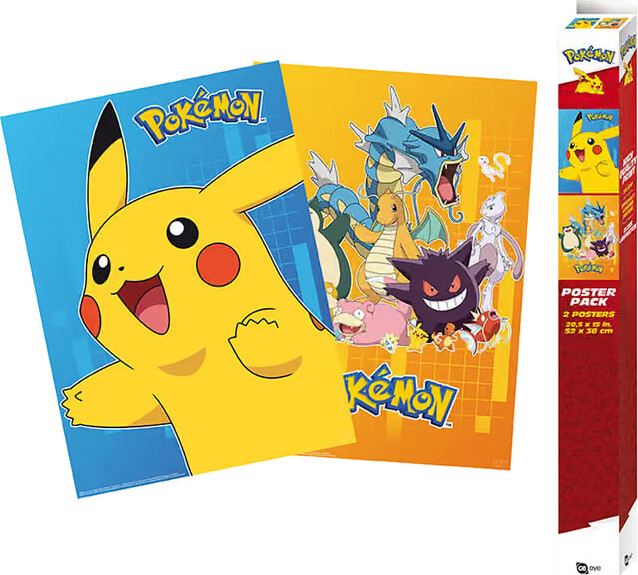 Pokémon Plakater - Colourful Characters - 52x38 Cm - 2 Stk - Abystyle Studio
