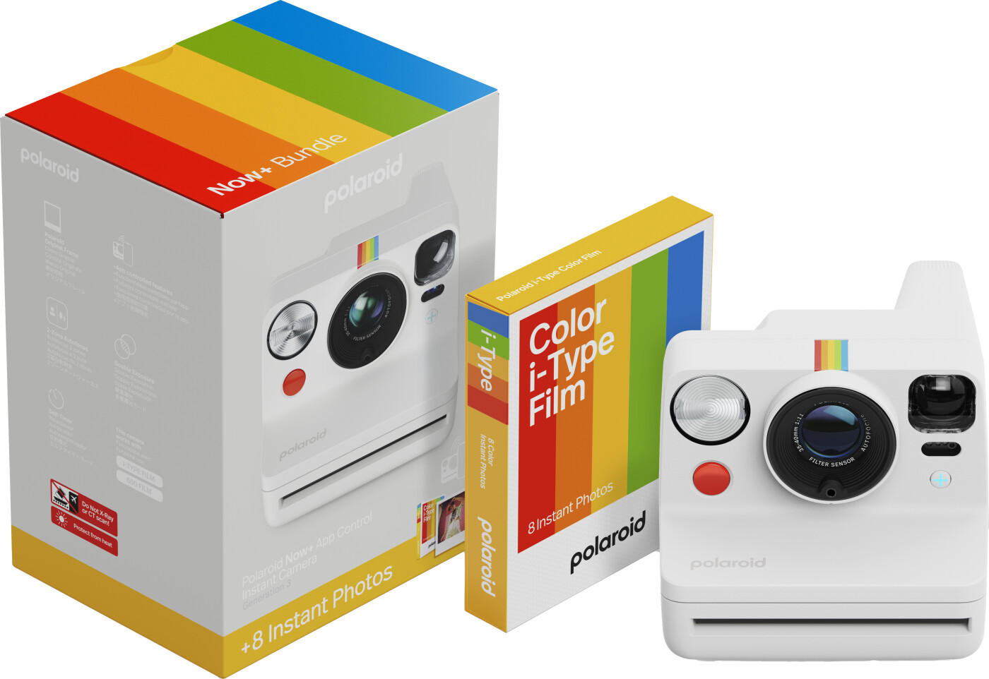 Polaroid - Now+ Gen 3 Hvid - Bundle Med Farve Film (8 Photos)