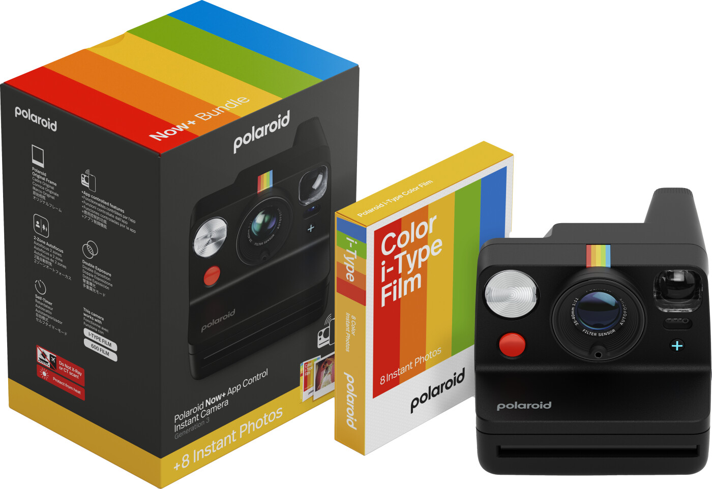 Polaroid Now+, Sort, 102,3 mm, Automatisk, 0.4 - 1.3 m, Polaroid App, 1/200 sek./side