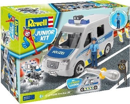 Revell Junior Kit - Politivogn - 62 Dele - 10 Cm