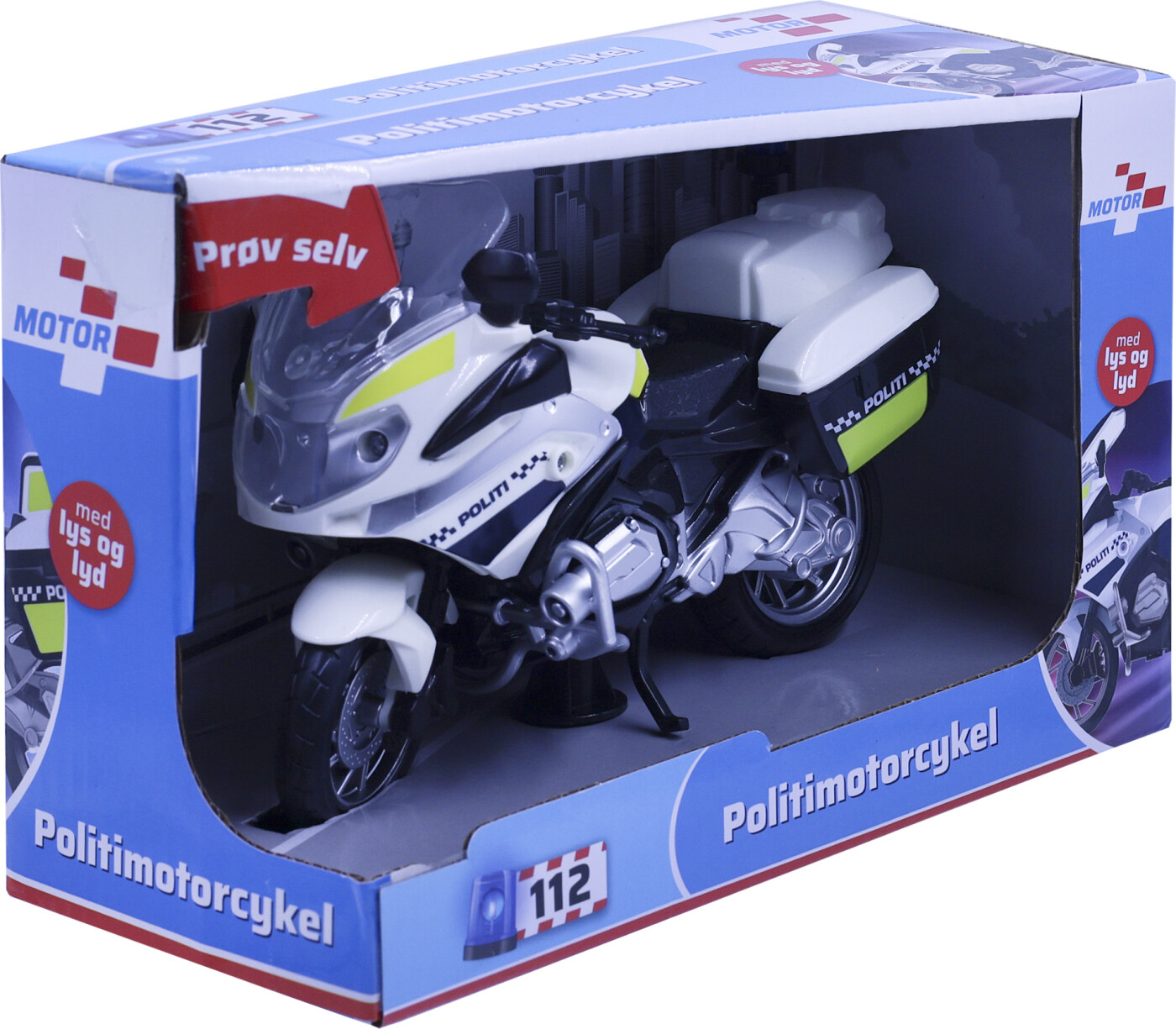 Politi Motorcykel Legetøj Med Lys Og Lyd - 18 Cm