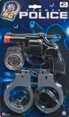 Politisæt Med Pistol - Håndjern Og Badge