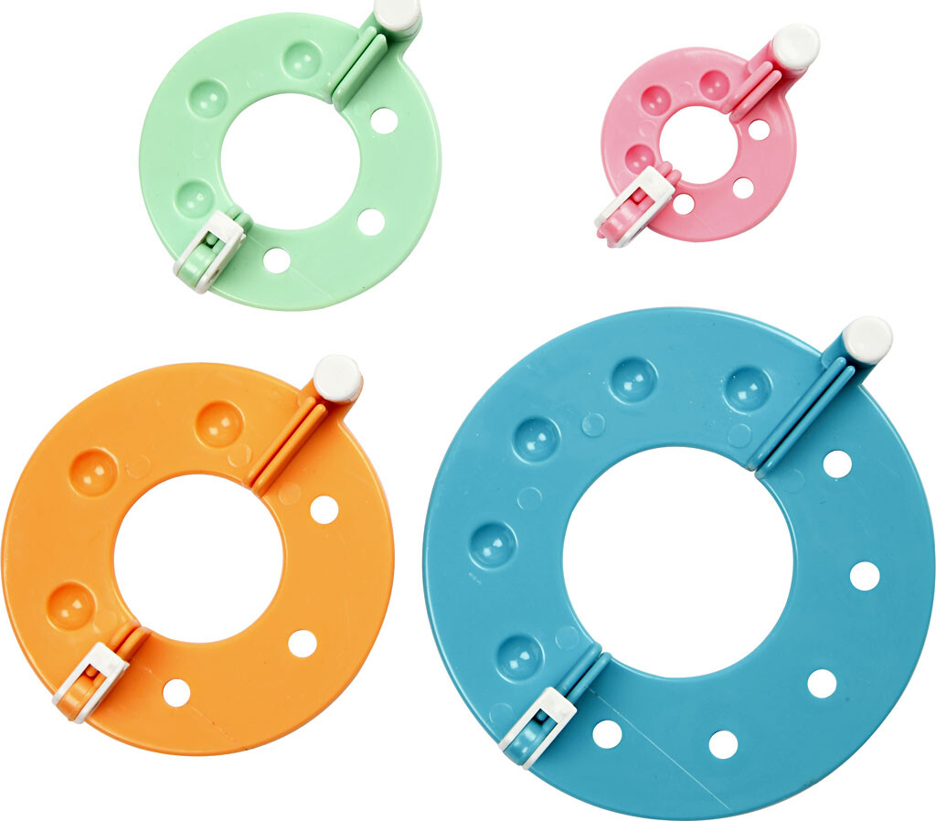 Pomponværktøjer - ø 3,5+5,5+7+9 Cm - 4 Stk. billede