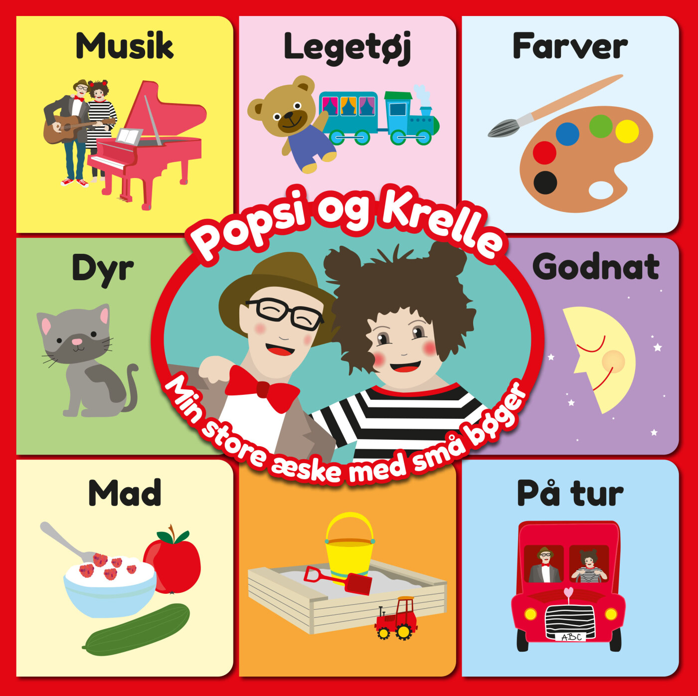 Billede af Popsi Og Krelle: Min Store æske Med Små Bøger - Popsi - Bog