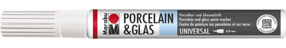 Se Porcelain & Glas Painter 0,8mm 070 White - 01230011070 - Marabu hos Gucca.dk