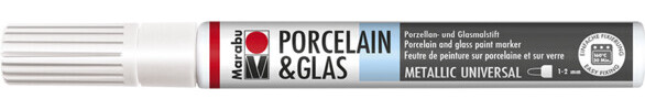 Se Glas Og Porcelænstusch - Metallic Hvid - Porcelain Painter - 1-2 Mm hos Gucca.dk