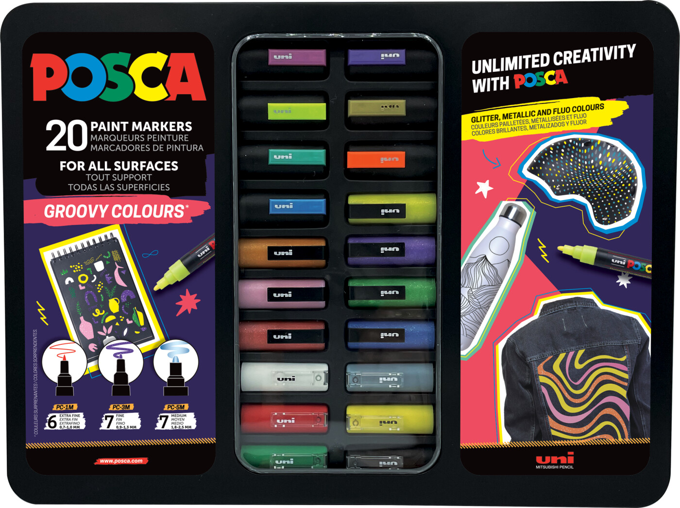 Posca - Metal Tin Groovy Colours - (401536)