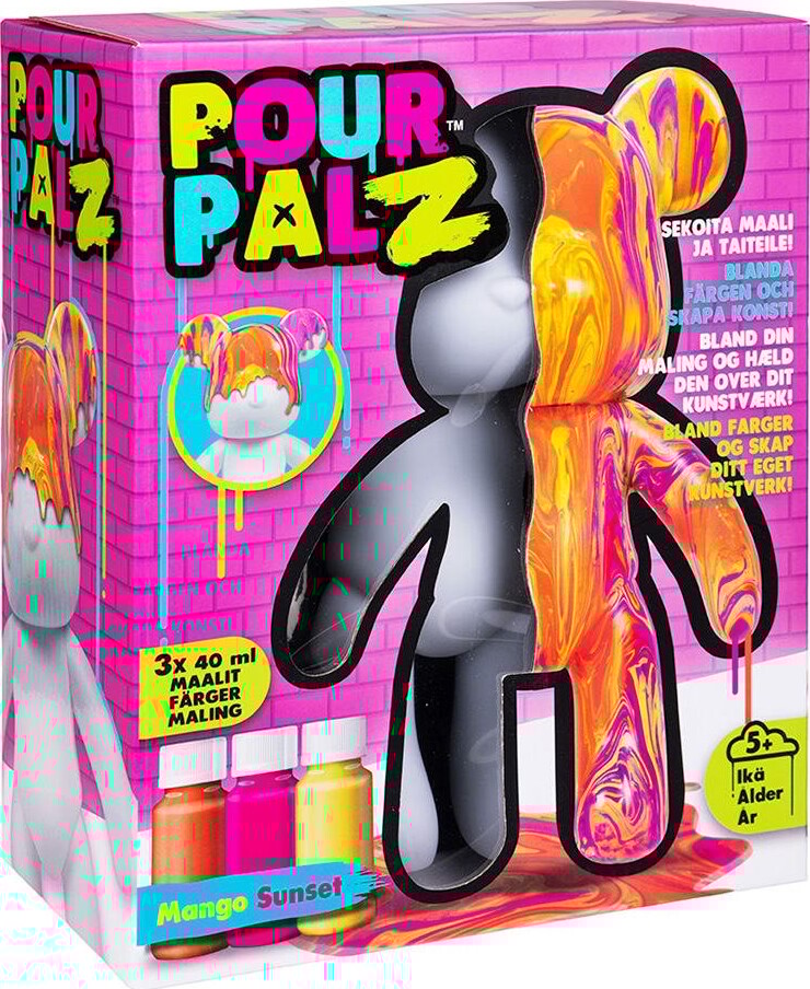 Pour Palz - Diy Paint Bear Collectible - Mango Sunset