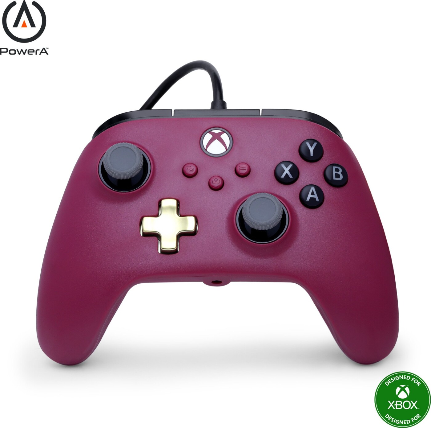 Powera - Advantage Plus Wired Controller - Ruby - Red/black