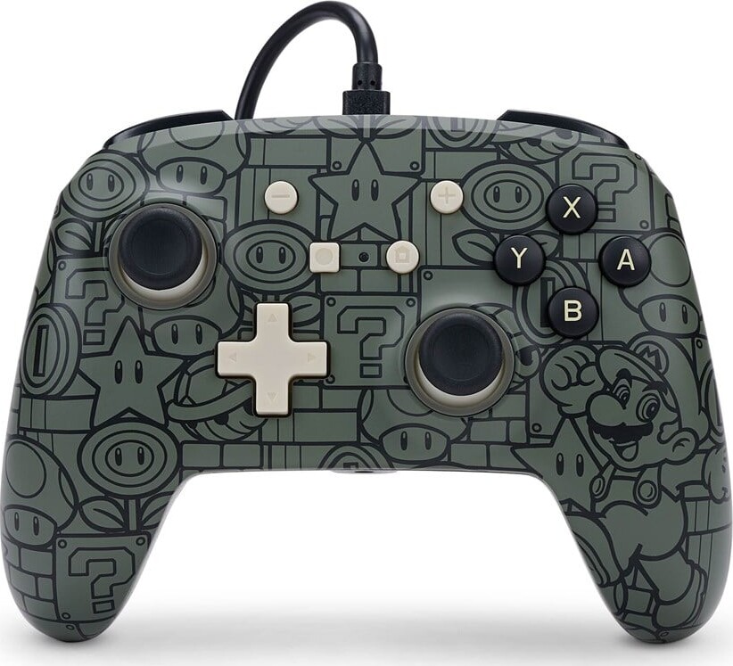 Powera - Enhanced Wired Controller Til Nintendo Switch - Mario - Sort