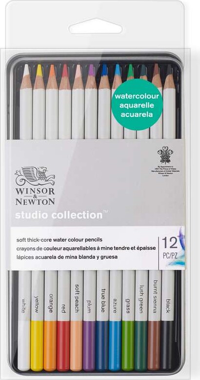 Winsor & Newton - Akvarel Farveblyanter Sæt - Studio Collection - 12 Farver