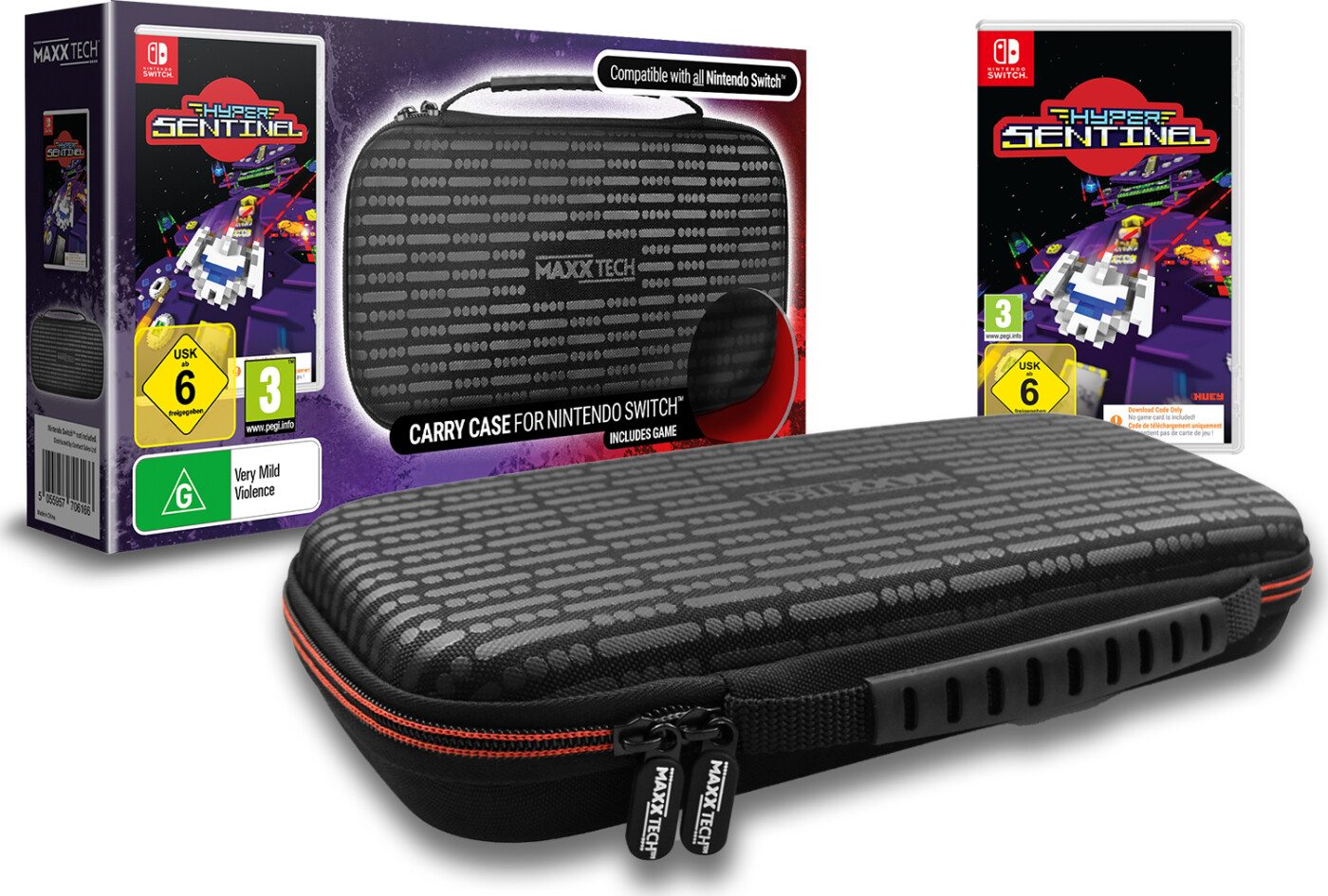 Maxx Tech Premium bæretaske og Hyper Sentinel-pakke til Nintendo Switch og Switch 2