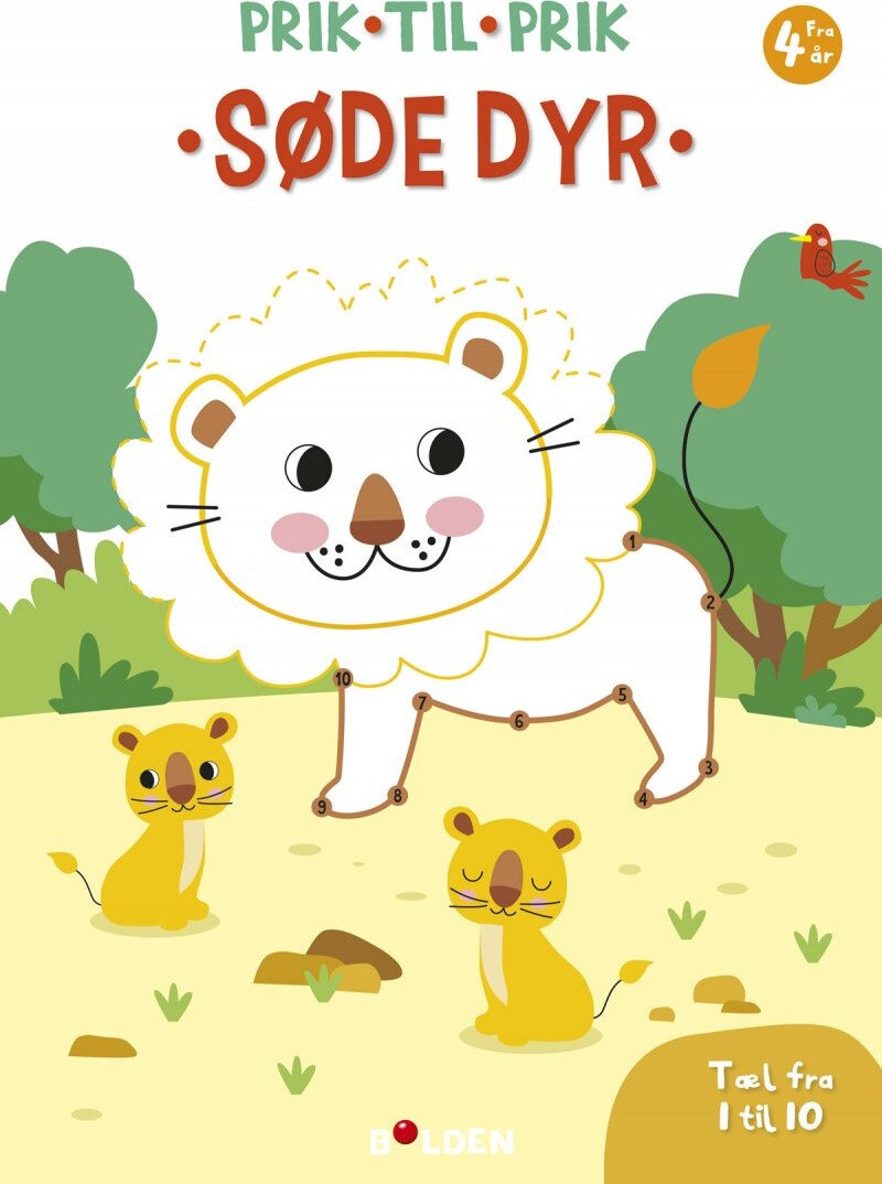 Prik Til Prik - Tegninger Med Tal - Søde Dyr - 1-10 - Bog