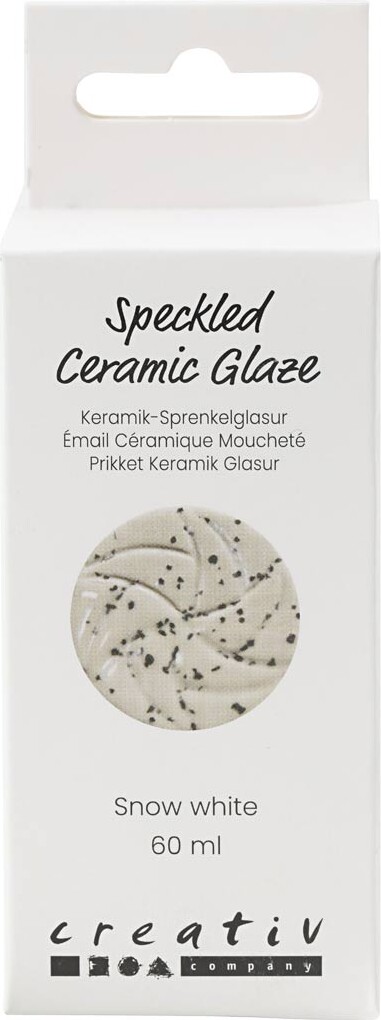 Prikket Keramik Glasur - 999-1060 C - Dækkende - Snow White - 60 Ml